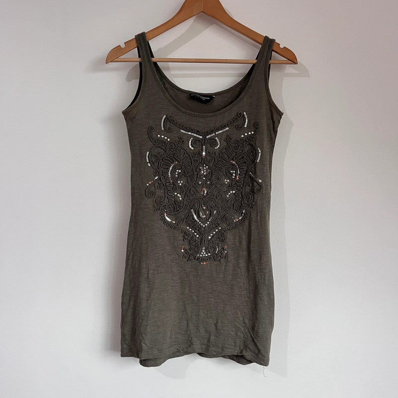 Long tank vest with sequins by Dorothy Perkins