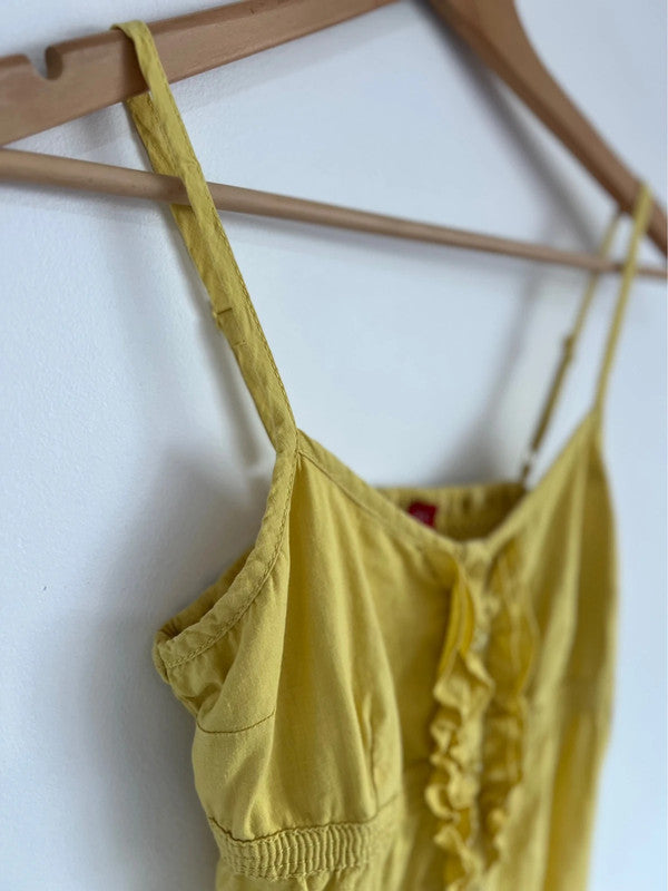 Gorgeous flowy yellow linen cami by edc